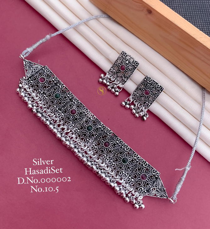 Navratri Special Oxidised Ornaments Silver Hasadi Set Wholesale Shop In Surat
